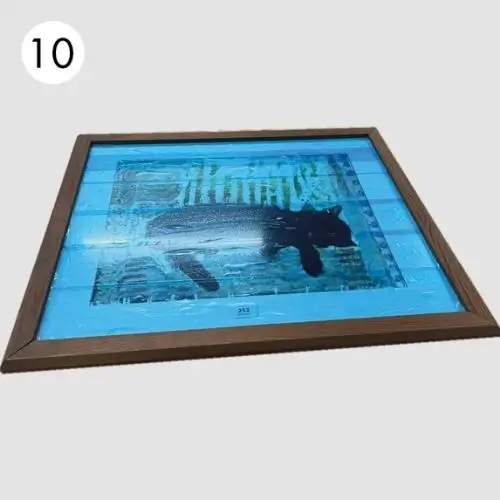 Step 10: Remove protective tape from the front of glazed painting if present.