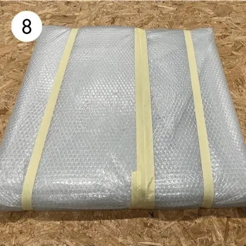 Step 8: Gently remove tape from bubble wrap and remove the bubble wrap.